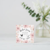 bohemian floral elegant farmhouse business card スクエア名刺 (スタンド正面)