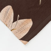 Bohemian floral seamless pattern with dark brown b フリースブランケット (角)