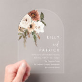 Bohemian Floral Terracotta Wedding Arch アクリル招待状 (インサイチュ (ポータブル))