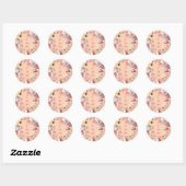 Bohemian Floral Wreath Caramel Initials Stickers ラウンドシール (シート)