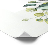 Bohemian foliage white roses bridal shower welcome ポスター (角)