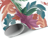 Bohemian Folk Art Floral Pattern Wrapping Paper ラッピングペーパー (ロールコーナー)