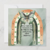 Bohemian Green Watercolor Rainbow Illustration 招待状 (裏面)