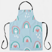 Bohemian hand drawn seamless pattern with rainbow  エプロン (正面)