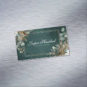 Bohemian Hunter Green Gold Botanical Frame マグネット名刺 (インサイチュ)