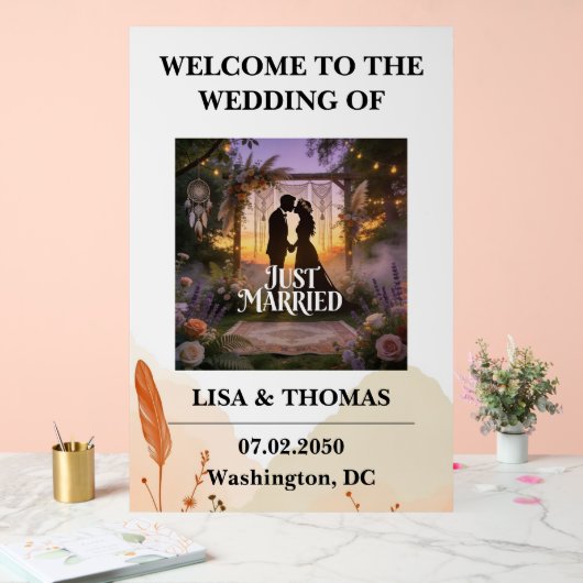 Bohemian Lace Dream Pattern Wedding アクリルサイン (ウェディング)