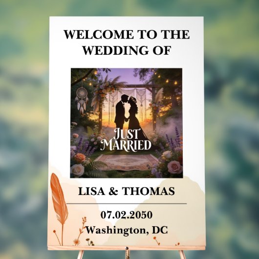 Bohemian Lace Dream Pattern Wedding アクリルサイン (ニュートラル)