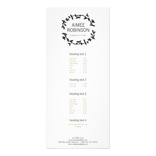 BOHEMIAN LEAFリースロゴ（白黒） ラックカード (正面)