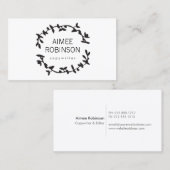 BOHEMIAN LEAFリースロゴ（白黒） 名刺 (正面/裏面)