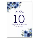 Bohemian Navy Blue Flowers – Country Wedding テーブルナンバー (正面)