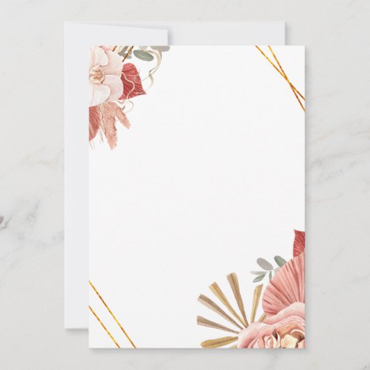 Bohemian Ornamental Florals Rose Invitation  招待状 (正面)