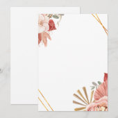 Bohemian Ornamental Florals Rose Invitation  招待状 (正面/裏面)