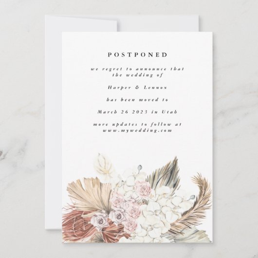 Bohemian Pampasが日付を変更するのを延期 セーブザデート (正面)