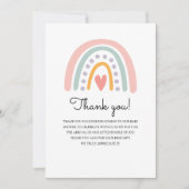 Bohemian Pastel Rainbow Baby Shower for a Girl サンキューカード (正面)