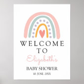 Bohemian Pastel Rainbow Baby Shower for a Girl ポスター (正面)
