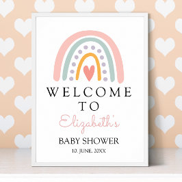 Bohemian Pastel Rainbow Baby Shower for a Girl ポスター