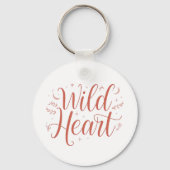 Bohemian Pink Script Typography キーホルダー (正面)