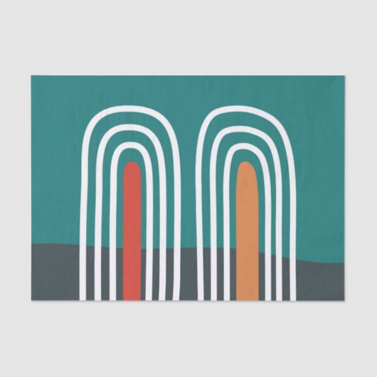 Bohemian rainbow retro colors artwork 薄葉紙 (正面)