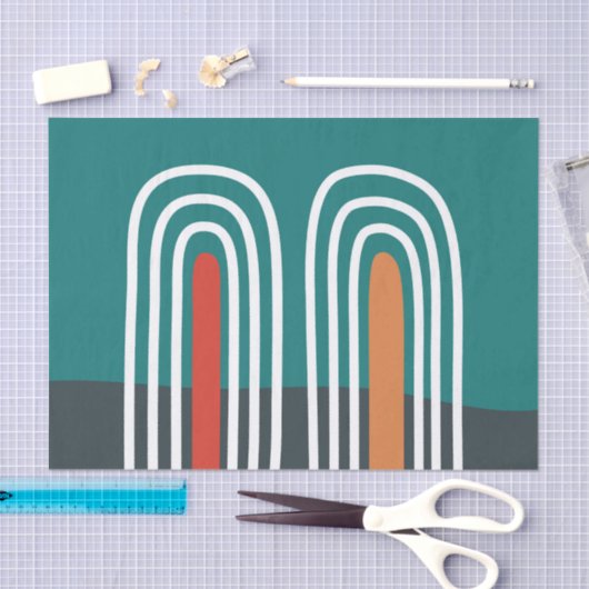 Bohemian rainbow retro colors artwork 薄葉紙 (クラフト)