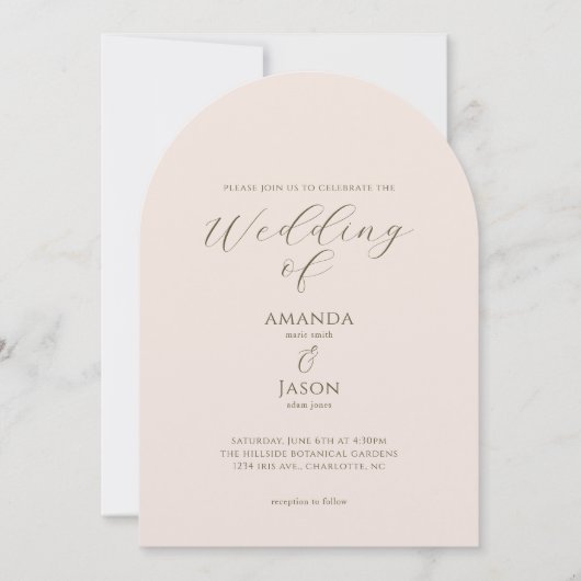 Bohemian romantic painted floral garden wedding 招待状 (正面)