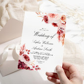 Bohemian Rose Elegant Rustic Wedding Invitation 招待状