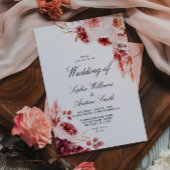 Bohemian Rose Elegant Rustic Wedding Invitation 招待状