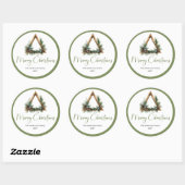 Bohemian Rustic Botanical Holiday Gift Sticker ラウンドシール (シート)