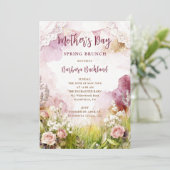Bohemian Rustic Springtime Floral Mothers Day 招待状 (スタンド正面)