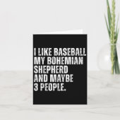 Bohemian Shepherd Owner I Like Baseball Lover Funn カード (正面)