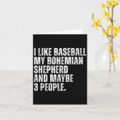 Bohemian Shepherd Owner I Like Baseball Lover Funn カード (黄色い花)
