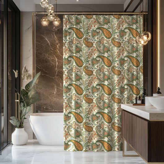 Bohemian Shower Curtain Gift for Grandpa’s Bath シャワーカーテン