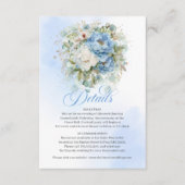 Bohemian Sky Blue White Peonies Rustic Wedding  エンクロージャーカード (正面)