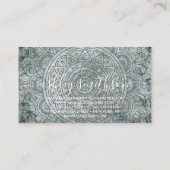 Bohemian Spiritual Green Mandala Boho 名刺 (裏面)