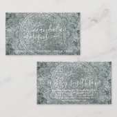 Bohemian Spiritual Green Mandala Boho 名刺 (正面/裏面)