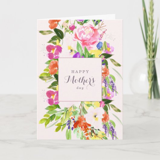 Bohemian Spring Floral Mother's Day Card カード (正面)