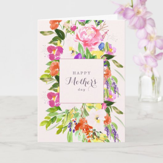 Bohemian Spring Floral Mother's Day Card カード (蘭)