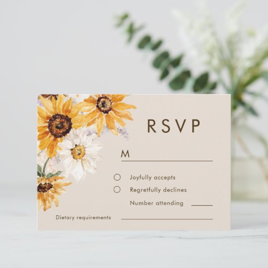 Bohemian Sunflower Wedding  出欠カード (スタンド正面)