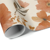 Bohemian Terracotta Wildflower Floral Pattern ラッピングペーパー (ロールコーナー)