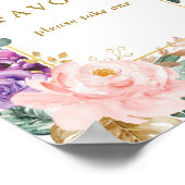 Bohemian Tropical Floral Greenery Wedding Favors ポスター (角)