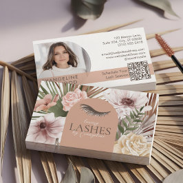 Bohemian Watercolor Boho Floral Eyelash Extensions 名刺