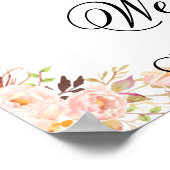 Bohemian Welcome to Our Wedding Poster Sign ポスター (角)