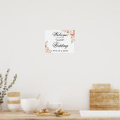 Bohemian Welcome to Our Wedding Poster Sign ポスター (キッチン)