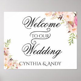 Bohemian Welcome to Our Wedding Poster Sign ポスター