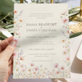 Bohemian Whimsical  Wildflowers Formal Wedding 招待状