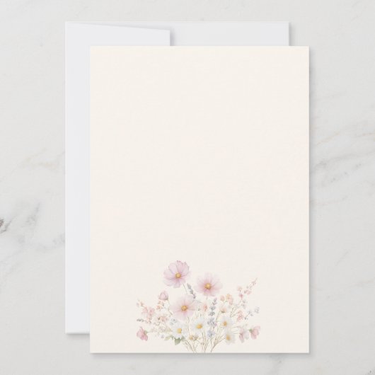 Bohemian Whimsical  Wildflowers  Wedding 招待状 (裏面)