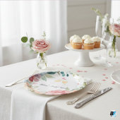 Bohemian Wildflowers Photo Arch Bridal Shower ペーパープレート