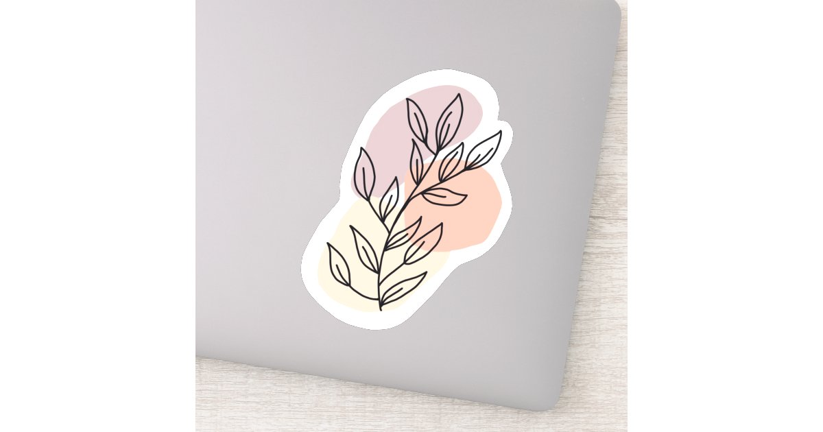 Boho手書きフローラ葉カラーブロック シール Zazzle Co Jp Boho手書きフローラ葉カラーブロック シール Zazzle Co Jp