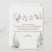 Bohoおむつパーティーカウボーイベビーシャワー 招待状 (裏面)