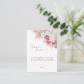 Bohoおむつラッフルカードパンパスグラスベビーシャワー エンクロージャーカード (スタンド正面)