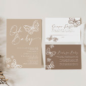 Bohoおむつラッフルベビシャワーカード ノートカード